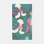 Abstrakter botanischer Garten mit Orchideen Zuhaus Serviette (Vorderseite)