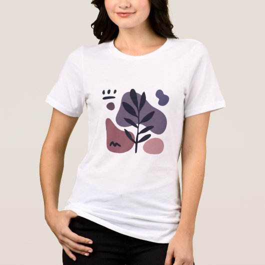 Abstrakter botanischer Minimalistischer T - Shirt (Vorderseite)