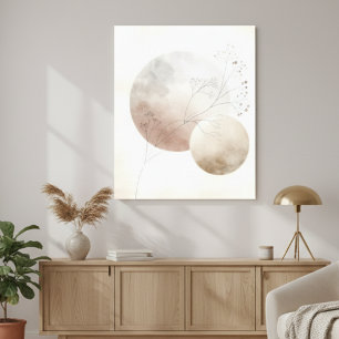 Abstrakter Botanischer Mond Leinwanddruck