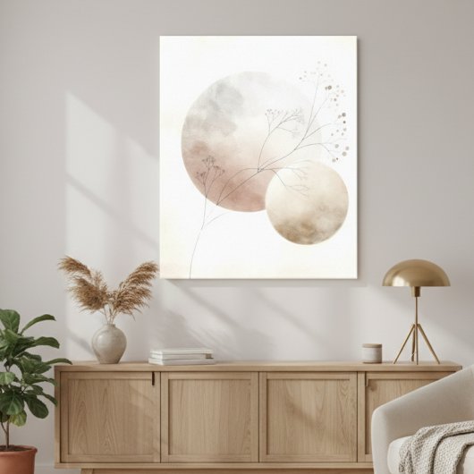 Abstrakter Botanischer Mond Leinwanddruck