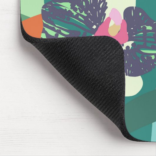 Abstrakter botanischer Orchid Farbenfroh Mousepad (Ecke)