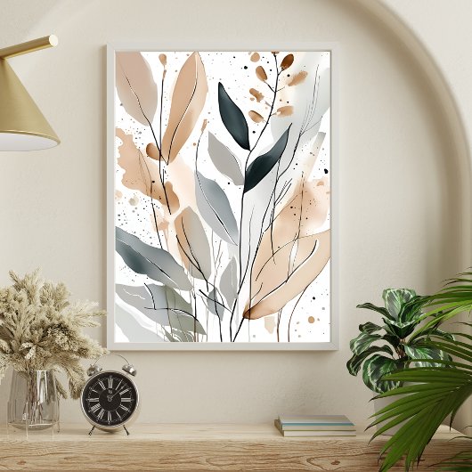 Abstrakter botanischer Spritzer Kunst Poster