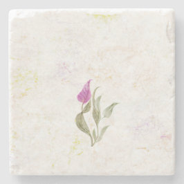 Abstrakter botanischer Untersetzer aus rosa Blüten