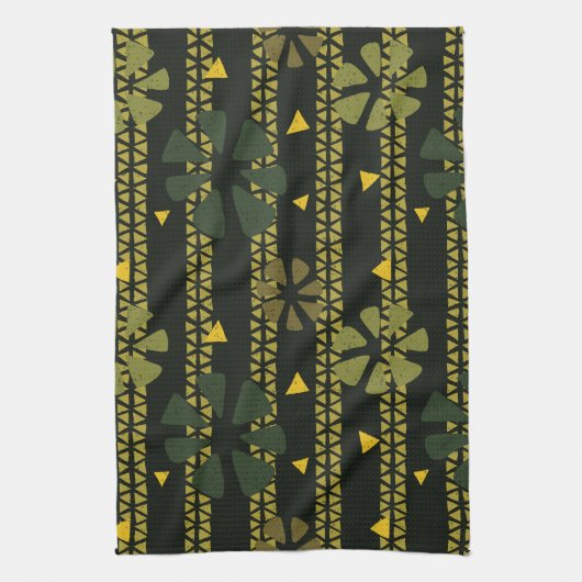 Abstrakter brauner Streifen Geschirrtuch (Vertikal)