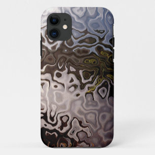 Abstrakter brauner und silbergrauer Snakeskin-Effe iPhone 11 Hülle