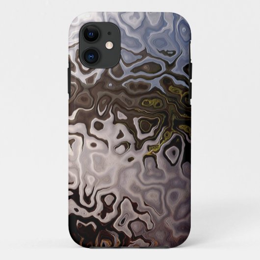 Abstrakter brauner und silbergrauer Snakeskin-Effe Case-Mate iPhone Hülle (Rückseite)