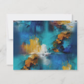 Abstrakter Bronze-Stil, goldblau, barocke Einladung (Rückseite)