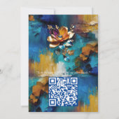 Abstrakter Bronze-Stil, goldblau, barocke Einladung (Rückseite)