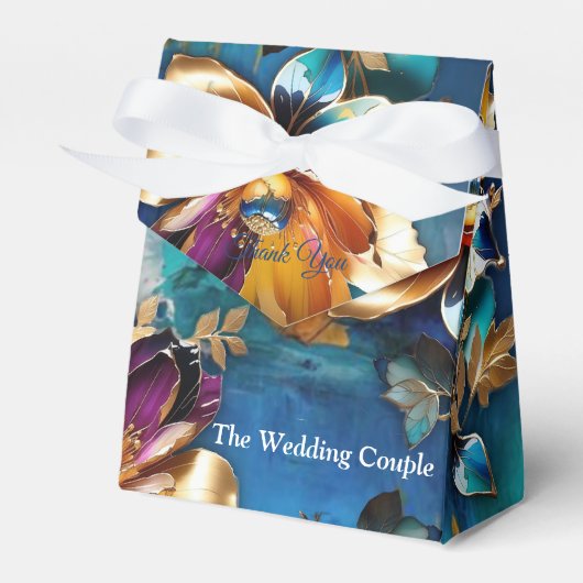 Abstrakter Bronze-Stil, goldblau, barocke Geschenkschachtel (Vorderseite)