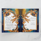 Abstrakter Bronze-Stil, goldblau, barocke Karte (Innenseite)