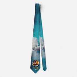 Abstrakter Bronze-Stil, goldblau, barocke Krawatte