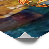 Abstrakter Bronze-Stil, goldblau, barocke Poster (Ecke)