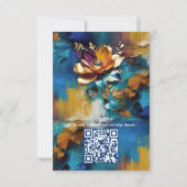 Abstrakter Bronze-Stil, goldblau, barocke RSVP Karte (Rückseite)