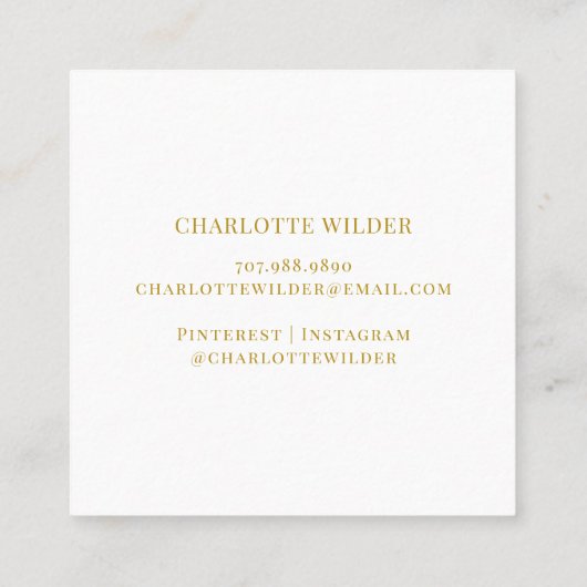 Abstrakter Bronzefolienkreis Quadratische Visitenkarte (Rückseite)