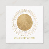 Abstrakter Bronzefolienkreis Quadratische Visitenkarte (Vorderseite)