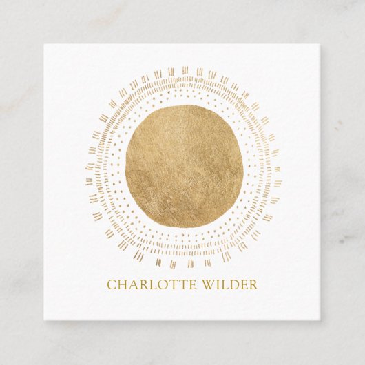 Abstrakter Bronzefolienkreis Quadratische Visitenkarte (Vorderseite)