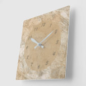 Abstrakter Brown-Imitat-Marmor Quadratische Wanduhr (Winkel)