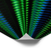 Abstrakter Bug für grüne und blaue Blume Poster (Ecke)