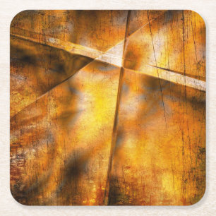 abstrakter bunter Hintergrund der Kunst Rechteckiger Pappuntersetzer
