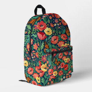 Abstrakter bunter Mohn Schmetterlinge Rucksack