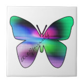 Abstrakter Bunter Schmetterling Fliese (Vorderseite)