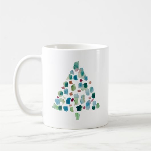 Abstrakter bunter Weihnachtsbaum Kaffeetasse (Links)