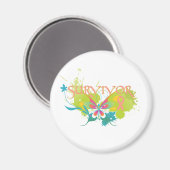 Abstrakter Butterfly-Endometriumkrebs-Survivor Magnet (Vorderseite/Rückseite)