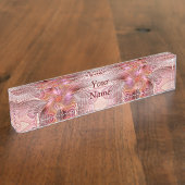 Abstrakter Butterfly-Fraktal Namensplakette (Seite)