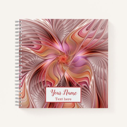 Abstrakter Butterfly-Fraktal Notizblock (Vorderseite)