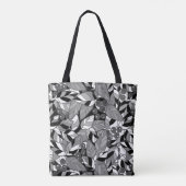 Abstrakter Cartoon Blätter Beeren schwarz Tasche (Rückseite)