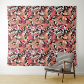 Abstrakter Cartoon Blätter Beeren schwarz Wandteppich (Beispiel (Horizontal))