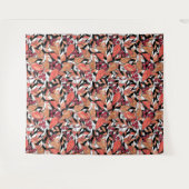 Abstrakter Cartoon Blätter Beeren schwarz Wandteppich (Vorderseite (Horizontal))