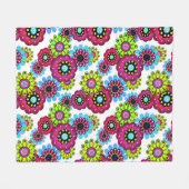 Abstrakter Cartoon Blume Blumenkinder skandinav Fleecedecke (Vorderseite (Horizontal))