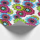 Abstrakter Cartoon Blume Blumenkinder skandinav Geschenkpapier (Ecke)