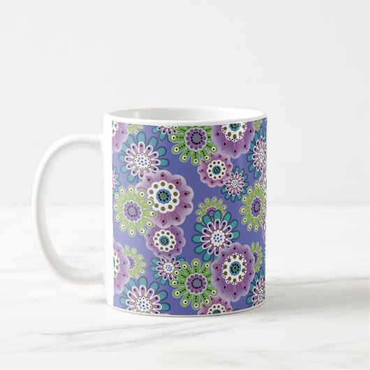 Abstrakter Cartoon Blume Blumenkinder skandinav Kaffeetasse (Links)