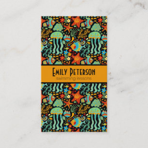 Abstrakter Cartoon des Wasserlebens 2 Visitenkarte