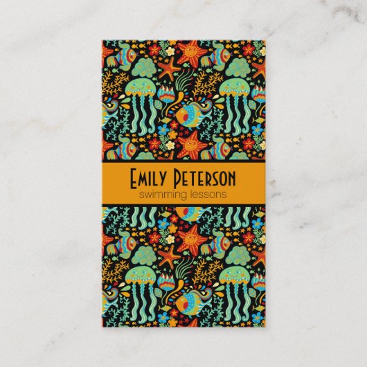 Abstrakter Cartoon des Wasserlebens 2 Visitenkarte (Vorderseite)