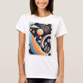 Abstrakter Cartoon Weltraumplanet. Moderner Kosmos T-Shirt (Vorderseite)
