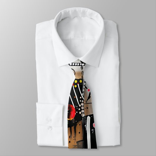 Abstrakter Cat Design Necktie Krawatte (Gebunden)