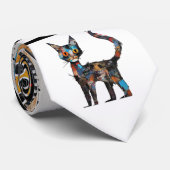Abstrakter Cat Design Necktie Krawatte (Gerollt)
