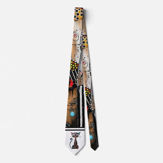 Abstrakter Cat Design Necktie Krawatte (Vorderseite)