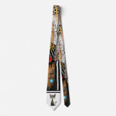 Abstrakter Cat Design Necktie Krawatte (Vorderseite)