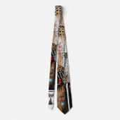 Abstrakter Cat Design Necktie Krawatte (Rückseite)