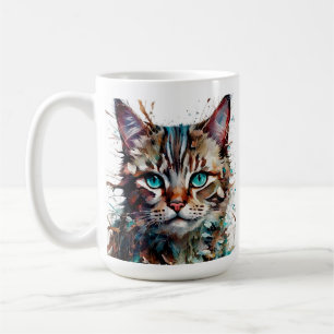 Abstrakter Cat Spatter Art Blank Gruß Kaffeetasse