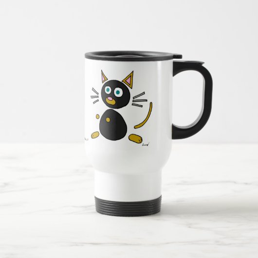 Abstrakter Cat Travel Mug Reisebecher (Rechts)