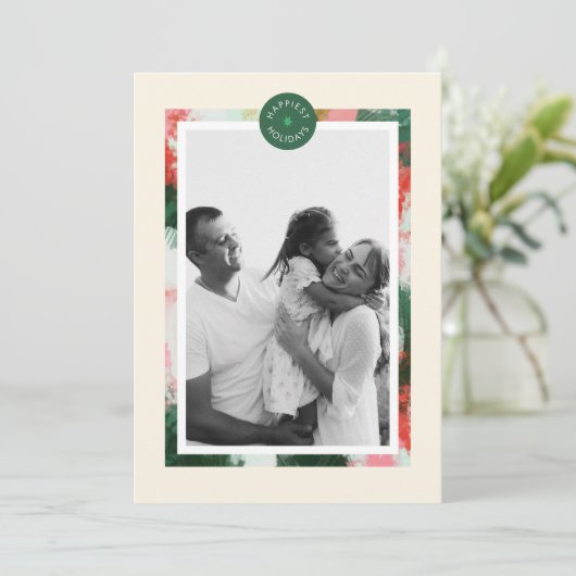 Abstrakter Chefrahmen Weihnachtsfotokarte Feiertagskarte (Stehend Vorderseite)