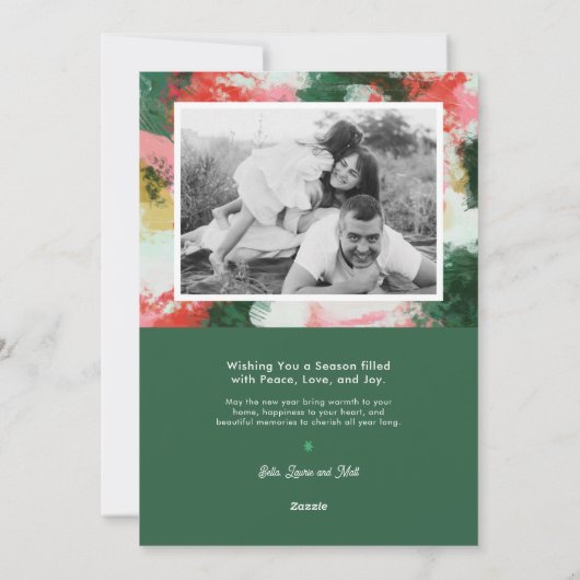 Abstrakter Chefrahmen Weihnachtsfotokarte Feiertagskarte (Rückseite)