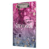 Abstrakter Chic Luxus Modernes Glam Marmormalerei Klemmbrett (Links)