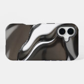 Abstrakter Chrome-Flow iPhone 16 Hülle (Rückseite (Horizontal))