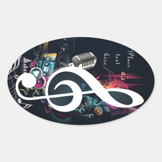 Abstrakter Cleft Hinweis und Mikrofon Ovaler Aufkleber (Vorderseite)